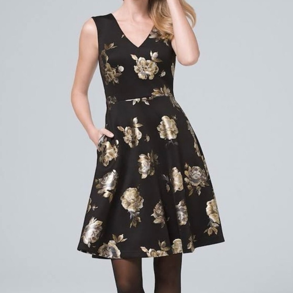 Metallic Floral Fit & Flare from WHBM